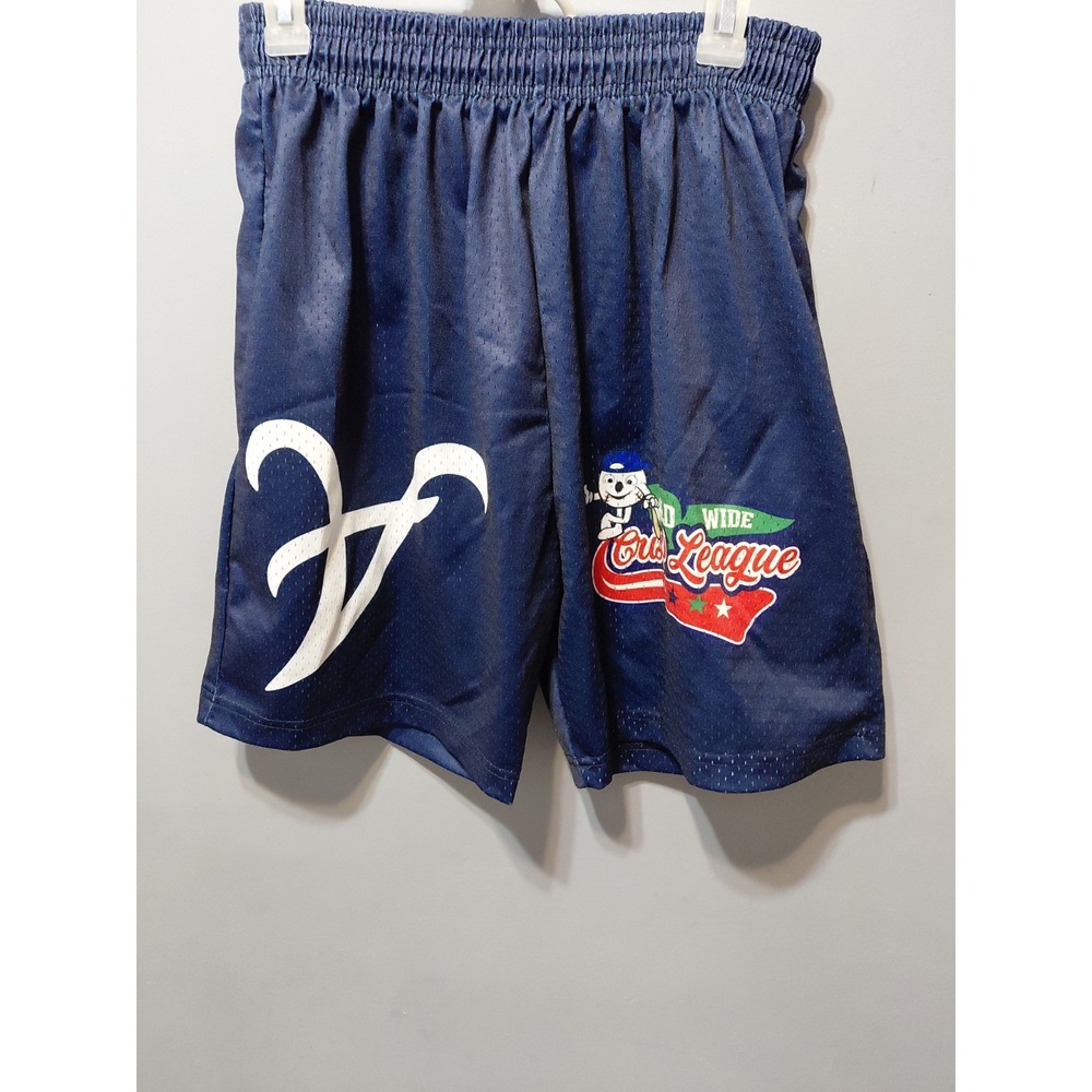 Rare Crisp Atlanta Braves Basketball Shorts Blue Mesh XL New Polyester Athletic